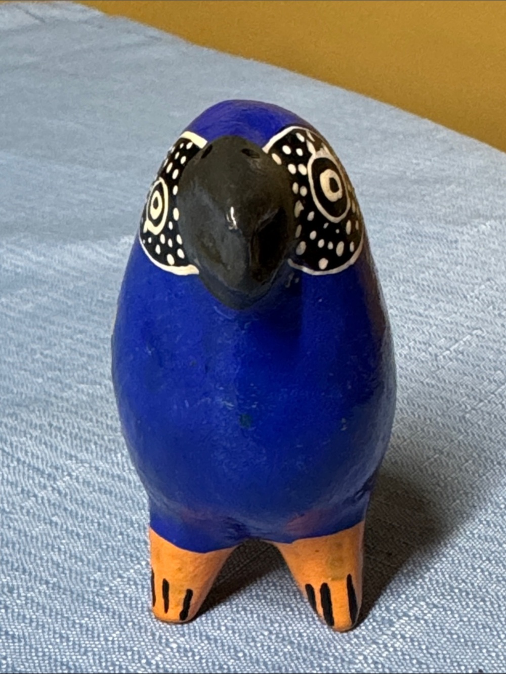 Mexican Tonalá pottery bird whistle blue, green, and yellow hand-painted 3.5” - Picture 2 of 6